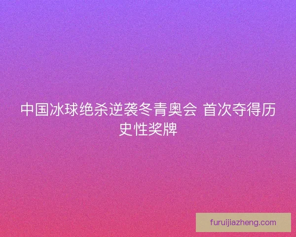 中国冰球绝杀逆袭冬青奥会 首次夺得历史性奖牌